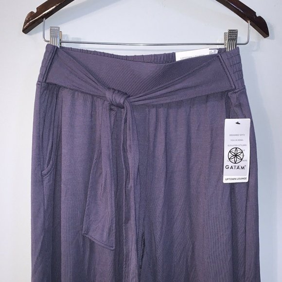 Gaiam Womens Light Navy Jersey Knit Wide Leg PARK TIE Pant Trousers M NWT - Picture 6 of 11